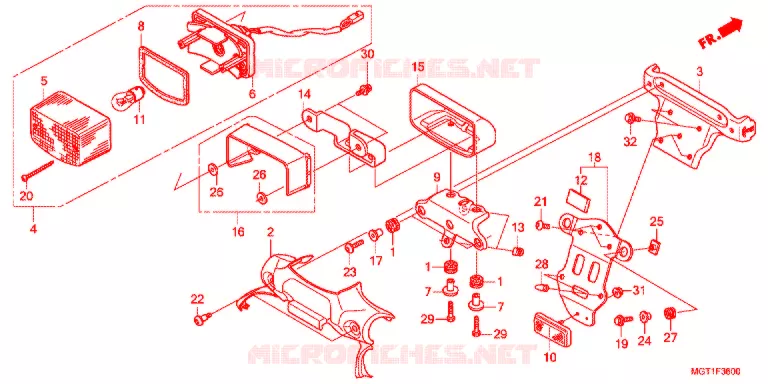 ACHTERLICHT(2) Honda MOTO 400 VT 2012  VT400SB