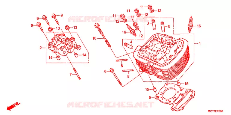 VOOR CILINDER HOOFD Honda MOTO 400 VT 2013  VT400SB