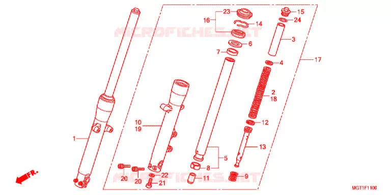 VOOR VORK Honda MOTO 400 VT 2014  VT400SB