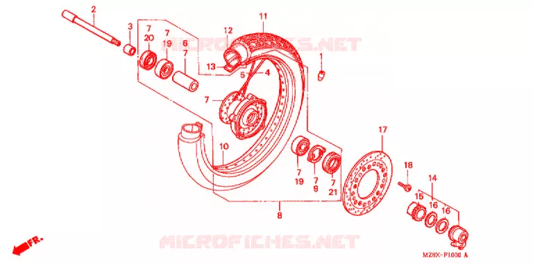 VOOR WIEL Honda MOTO 600 SHADOW 2001  VT600C1