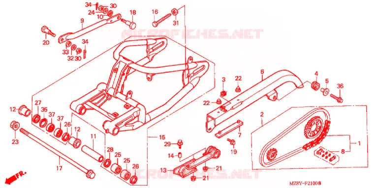 ZWAAI-ARM/KETTINGKAST Honda MOTO 600 SHADOW 2001  VT600C1