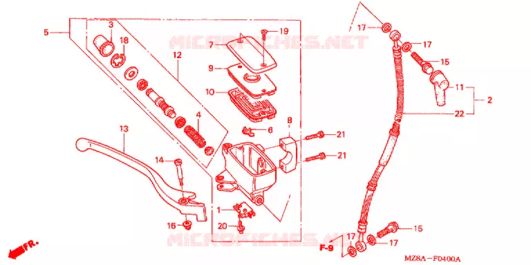 VOORREM HOOFDCILINDER Honda MOTO 600 SHADOW 2002  VT600C2