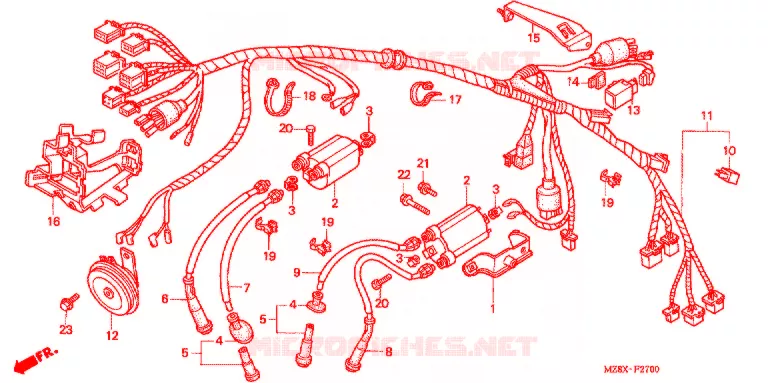 BEDRADINGSBUNDEL/ACCU Honda MOTO 600 SHADOW 2002  VT600C2