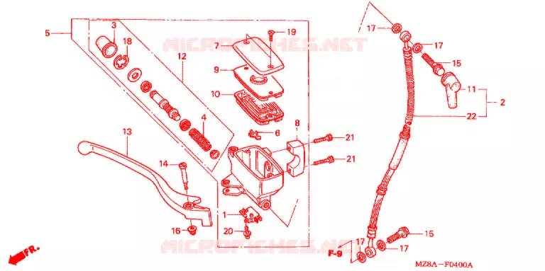 VOORREM HOOFDCILINDER Honda MOTO 600 SHADOW 2003  VT600C3