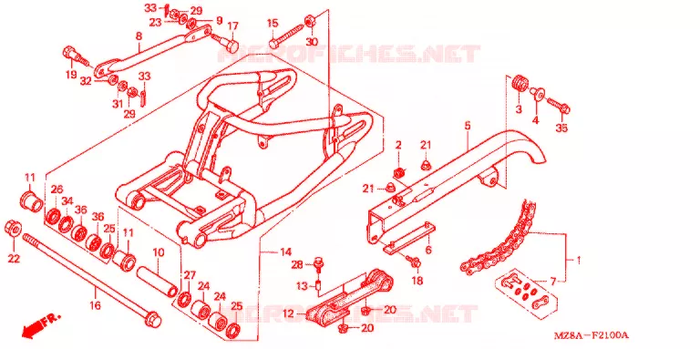 ZWAAI-ARM/KETTINGKAST Honda MOTO 600 SHADOW 2003  VT600C3