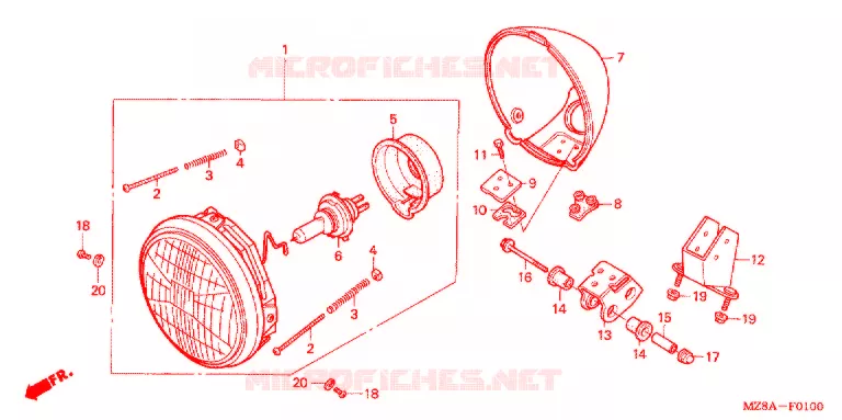KOPLAMP Honda MOTO 600 SHADOW 2004  VT600C4