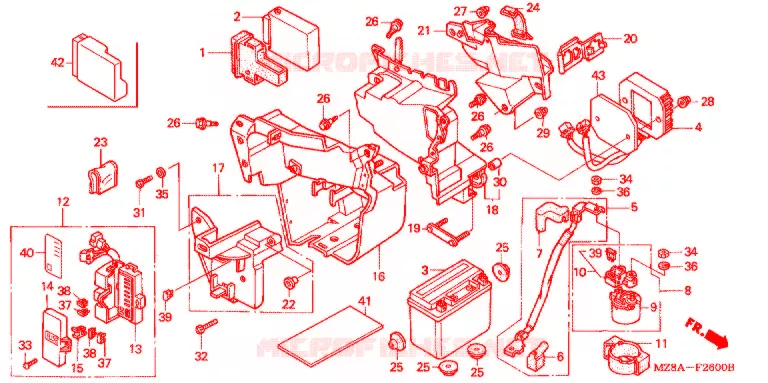 ACCU/ACCUVAK(2) Honda MOTO 600 SHADOW 2004  VT600C4