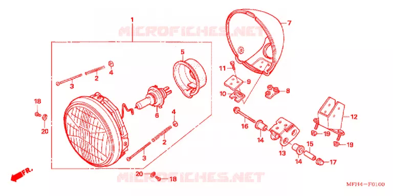 KOPLAMP Honda MOTO 600 SHADOW 2006  VT600C6
