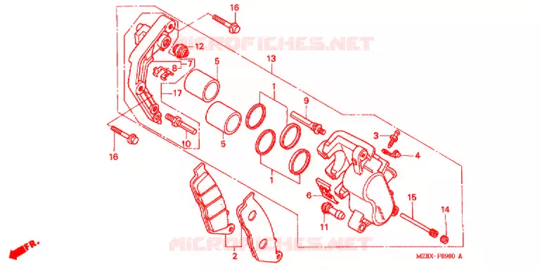 VOOR REMKLAUW Honda MOTO 600 SHADOW 2001  VT600CD1