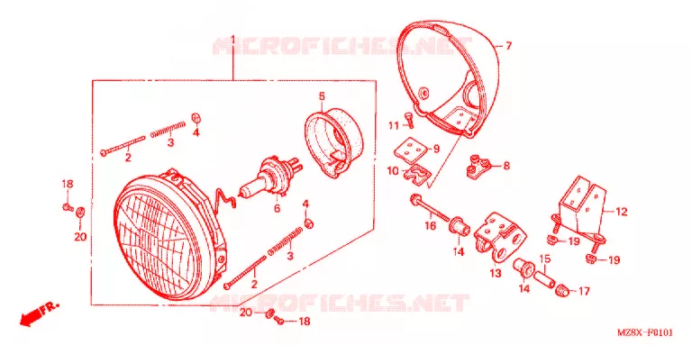 KOPLAMP (2) Honda MOTO 600 SHADOW 2001  VT600CD1