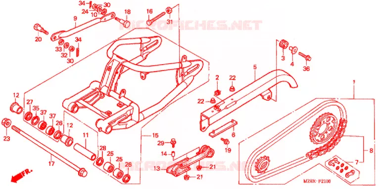 ZWAAI-ARM/KETTINGKAST Honda MOTO 600 SHADOW 2001  VT600CD1