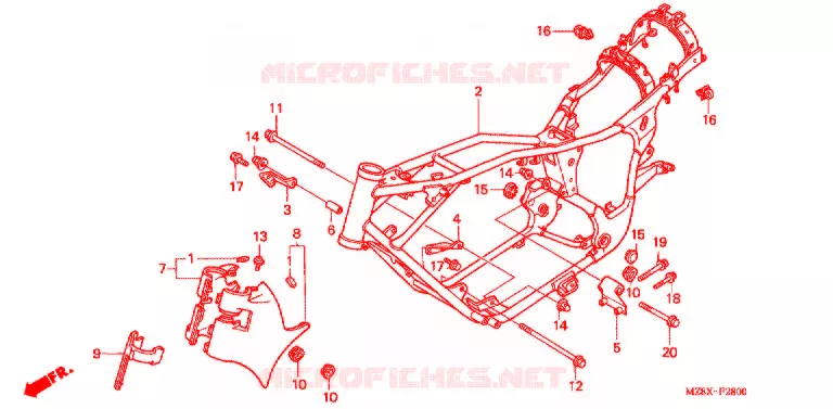 FRAME CHASSIS Honda MOTO 600 SHADOW 1999  VT600CD2X