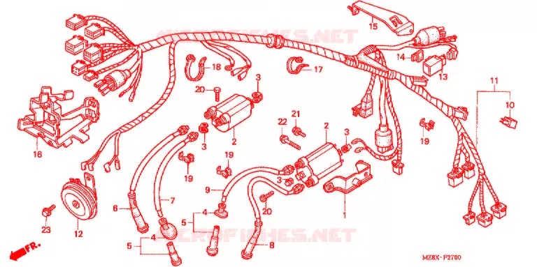 BEDRADINGSBUNDEL/ACCU Honda MOTO 600 SHADOW 2000  VT600CD2Y