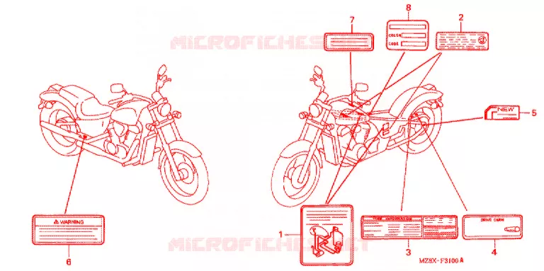WAARSCHUWINGSLABEL(1) Honda MOTO 600 SHADOW 2000  VT600CD2Y