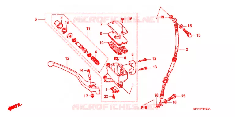 VOORREM HOOFDCILINDER Honda MOTO 600 SHADOW 2006  VT600CD6