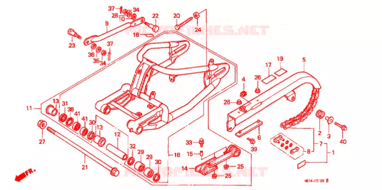 ZWAAI-ARM/KETTINGKAST Honda MOTO 600 SHADOW 1993  VT600CDP