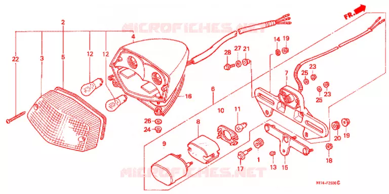 ACHTERLICHT(2) Honda MOTO 600 SHADOW 1993  VT600CDP