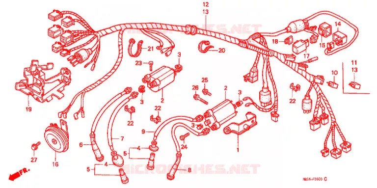 BEDRADINGSBUNDEL/ACCU Honda MOTO 600 SHADOW 1994  VT600CDR