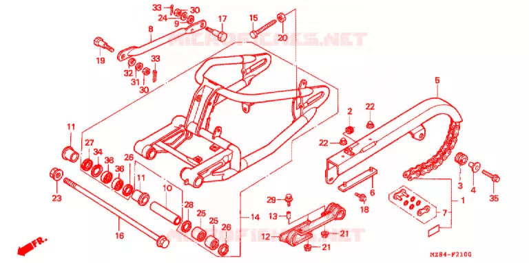 ZWAAI-ARM/KETTINGKAST Honda MOTO 600 SHADOW 1995  VT600CDS