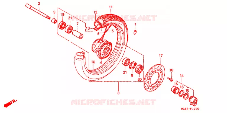 VOOR WIEL Honda MOTO 600 SHADOW 1995  VT600CDS