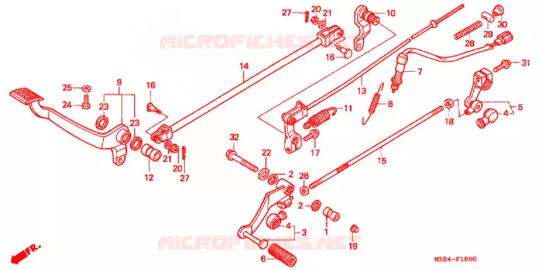 OPSTAP/PEDAAL Honda MOTO 600 SHADOW 1997  VT600CDV