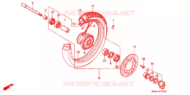 VOOR WIEL Honda MOTO 600 SHADOW 1998  VT600CDW