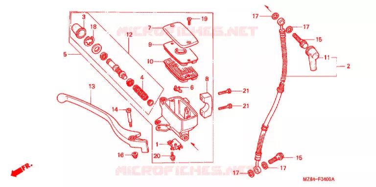 VOORREM HOOFDCILINDER Honda MOTO 600 SHADOW 1998  VT600CDW