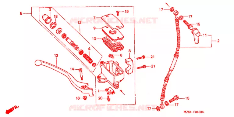 VOORREM HOOFDCILINDER Honda MOTO 600 SHADOW 1999  VT600CDX