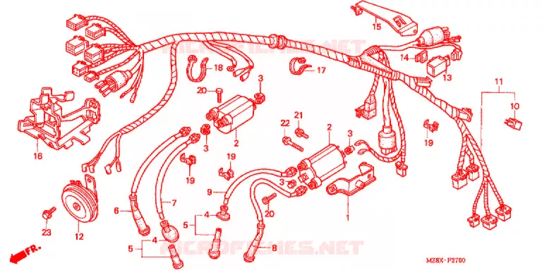 BEDRADINGSBUNDEL/ACCU Honda MOTO 600 SHADOW 2000  VT600CDY