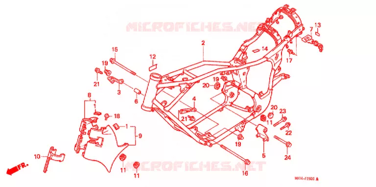 FRAME CHASSIS Honda MOTO 600 SHADOW 1991  VT600CM