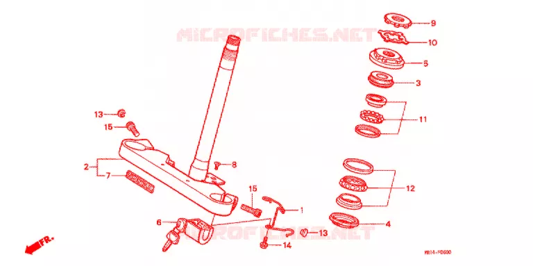 STURING STANG/BOVENSTE BRUG Honda MOTO 600 SHADOW 1991  VT600CM