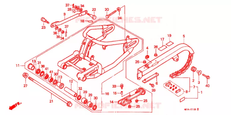ZWAAI-ARM/KETTINGKAST Honda MOTO 600 SHADOW 1991  VT600CM