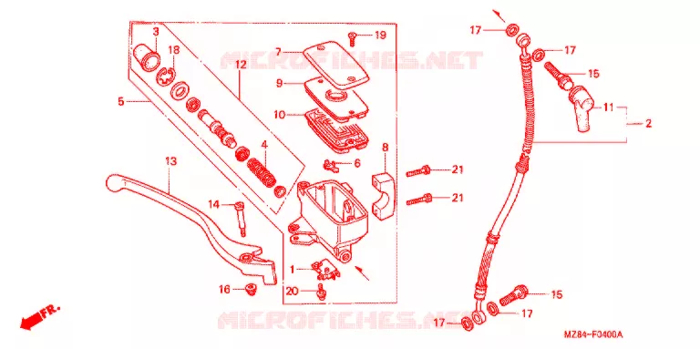 VOORREM HOOFDCILINDER Honda MOTO 600 SHADOW 1995  VT600CS