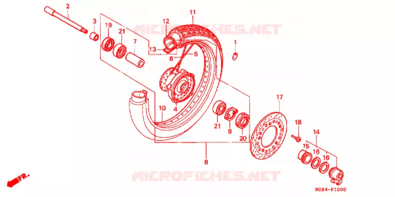 VOOR WIEL Honda MOTO 600 SHADOW 1996  VT600CT