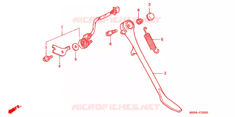 HOOFD STANDAARD/REMPEDAAL Honda MOTO 600 SHADOW 1997  VT600CV