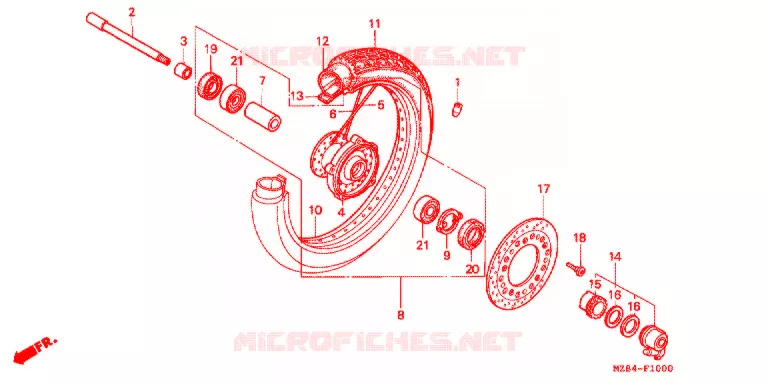VOOR WIEL Honda MOTO 600 SHADOW 1997  VT600CV
