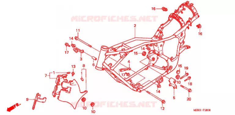 FRAME CHASSIS Honda MOTO 600 SHADOW 1999  VT600CX