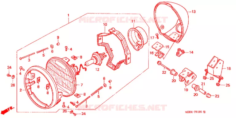 KOPLAMP (1) Honda MOTO 600 SHADOW 2000  VT600CY