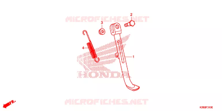 HOOFD STANDAARD/REMPEDAAL Honda MOTO 125 GROM 2015  MSX125D