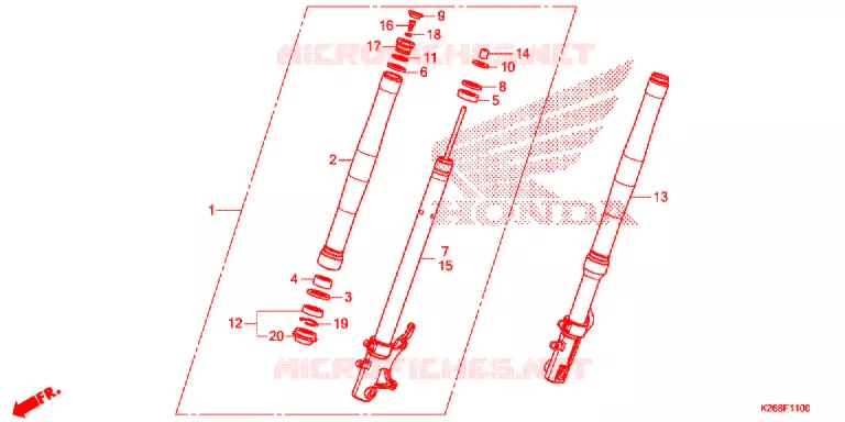 VOOR VORK Honda MOTO 125 GROM 2013  MSX125D