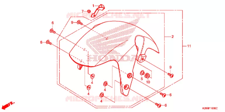 VOORSPATBORD Honda MOTO 125 GROM 2015  MSX125D