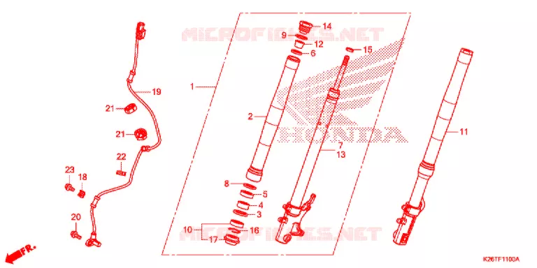 VOOR VORK Honda MOTO 125 GROM 2017  MSX125G