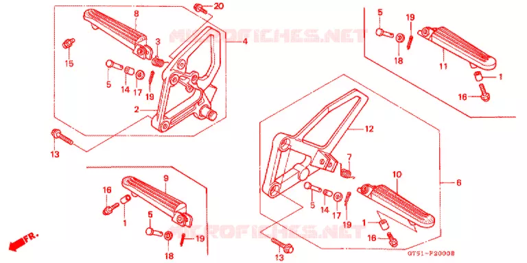 OPSTAP/PEDAAL Honda MOTO 80 NSR 1991  NSR80L