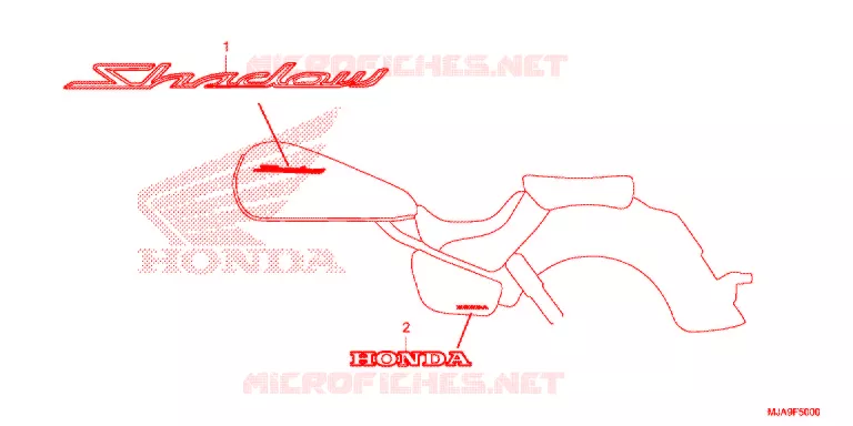 EMBLEEM/STREEP (VT750C/CS) Honda MOTO 750 SHADOW 2015  VT750CF
