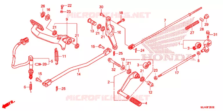 OPSTAP/PEDAAL Honda MOTO 750 SHADOW 2015  VT750CF
