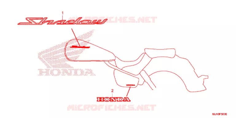 EMBLEEM/STREEP (VT750C/CS) Honda MOTO 750 SHADOW 2016  VT750CG