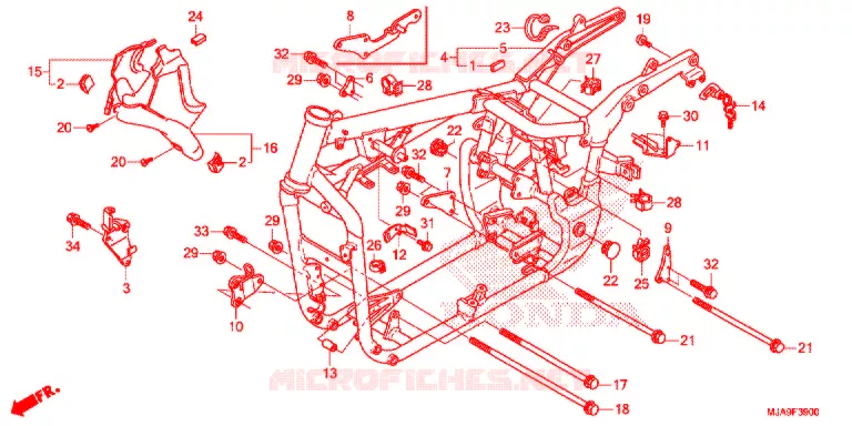 FRAME CHASSIS Honda MOTO 750 SHADOW 2016  VT750CG