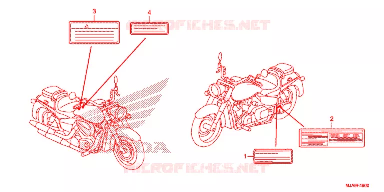 WAARSCHUWINGSLABEL(1) Honda MOTO 750 SHADOW 2016  VT750CG