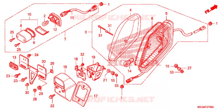 ACHTERLICHT(2) Honda MOTO 750 SHADOW 2010  VT750CSA