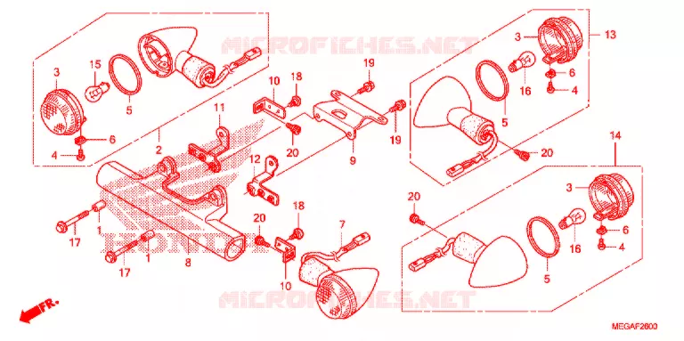 KNIPPERLICHT(2) Honda MOTO 750 SHADOW 2010  VT750CSA